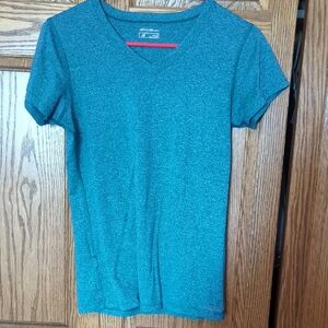 Eddie Bauer Teal Short Sleeve V-Neck Tee